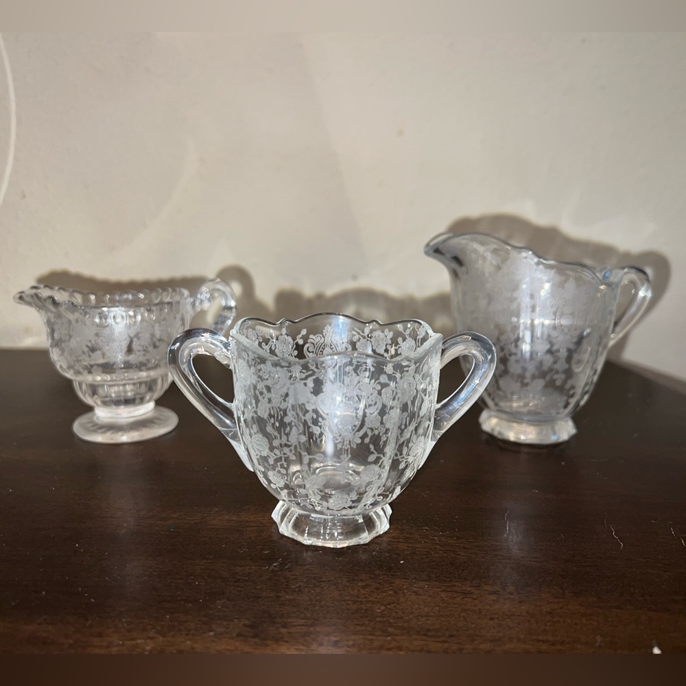 Crystal serving cups coffee tea vintage